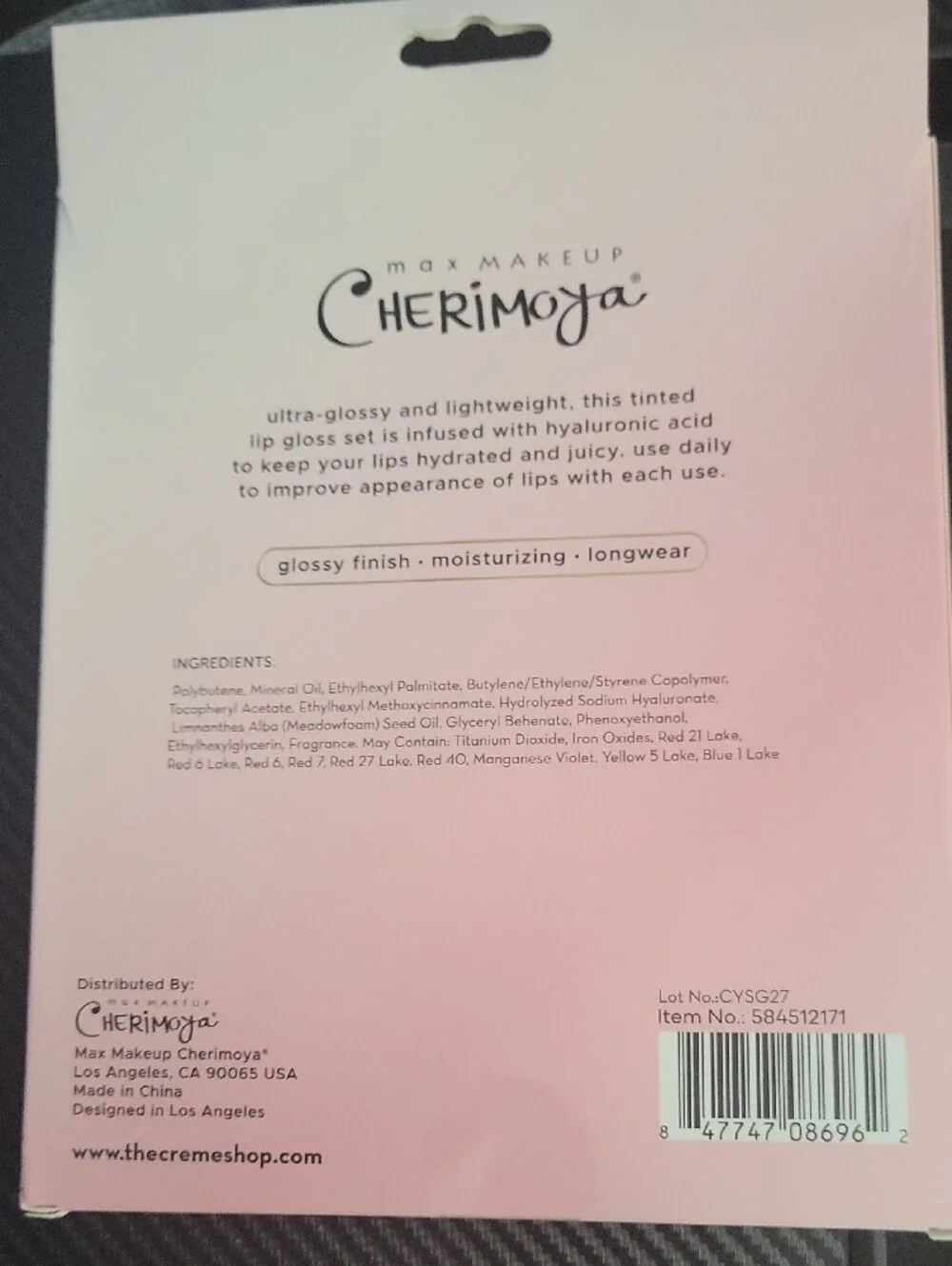 Max Makeup Cherimoya Lip Oil Trio - Pink (Watermelon Flavored)‎